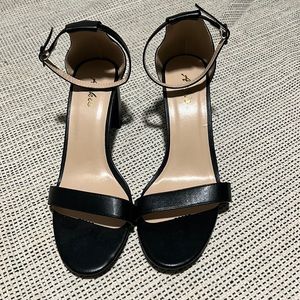 Black strap heels